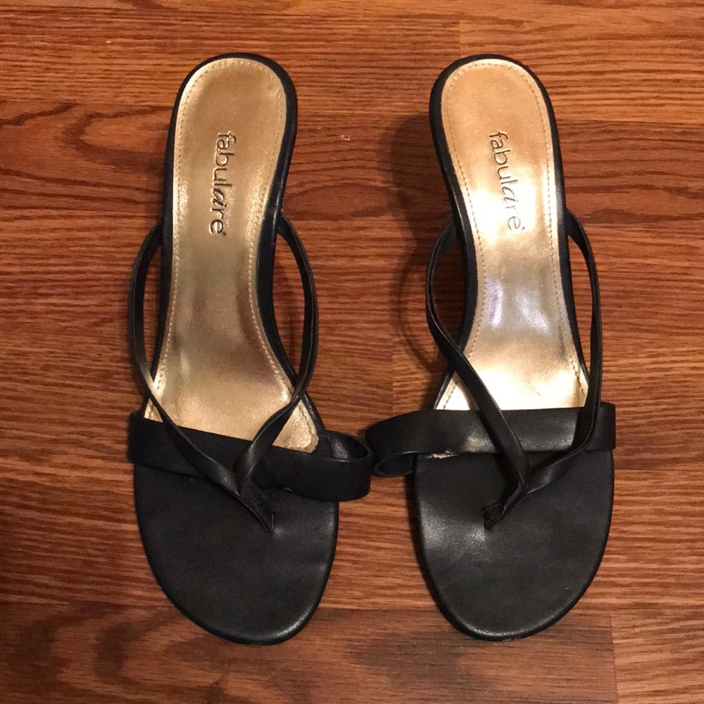 Cute navy heeled sandals